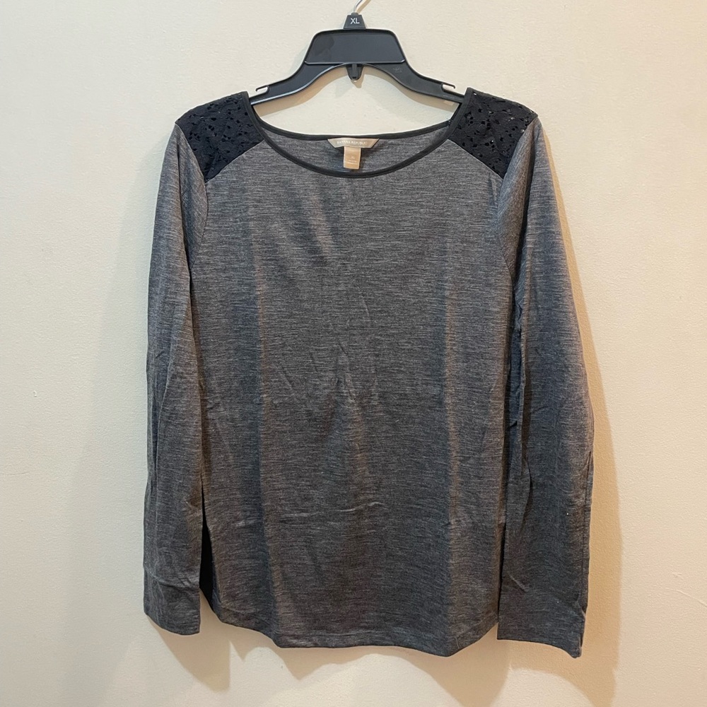 Banana Republic long sleeve shirt with lace cutout shoulders